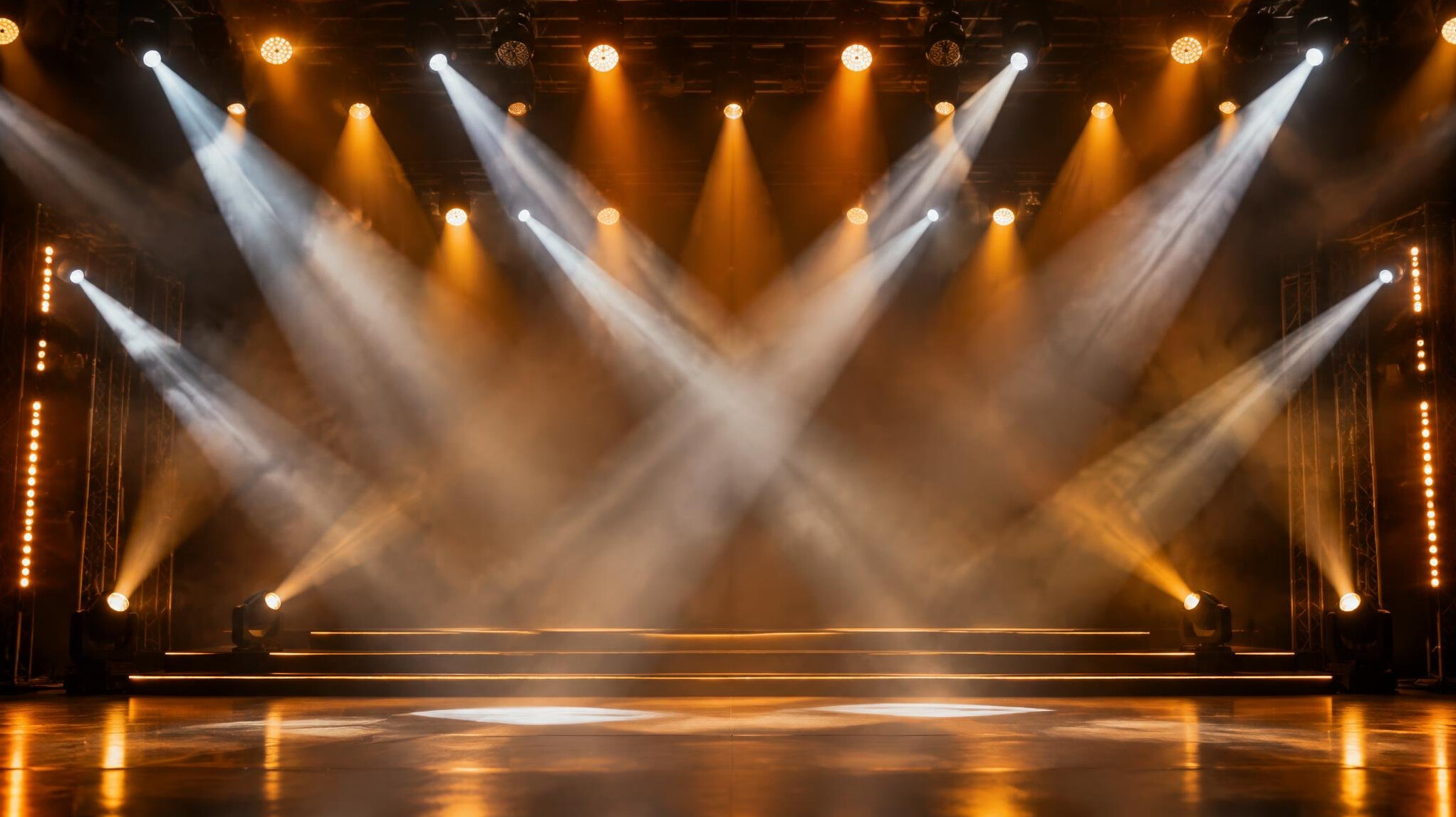 Stage with colorful lighting at an event